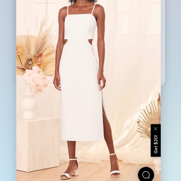 Lulus Only the Good Times White Sleeveless Cutout Midi Dress - Picture 1 of 9